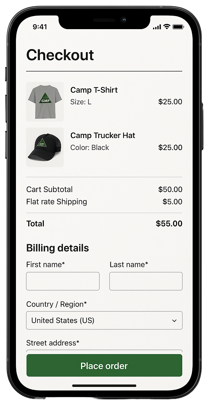 Checkout Screen Preview